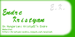 endre kristyan business card